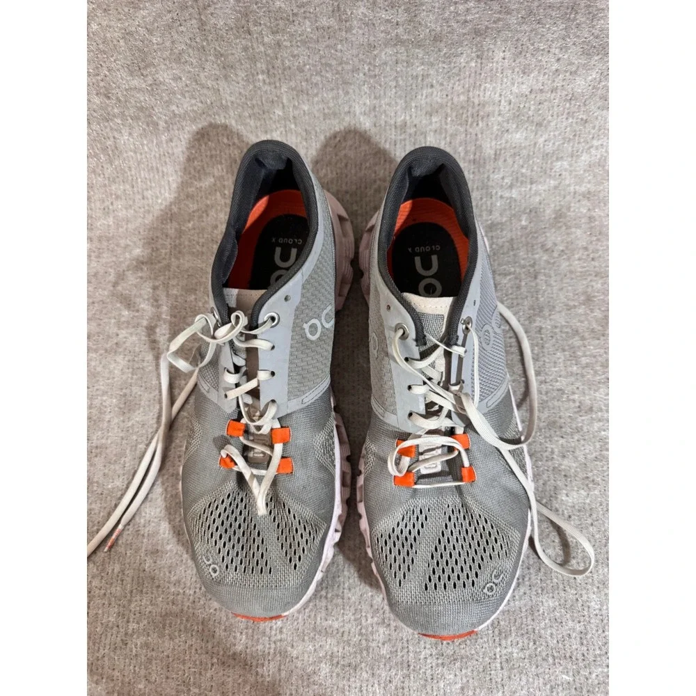 On Cloud X Running Shoes Womens 8.5 Gray Pink Lightweight Training Sneakers